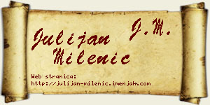 Julijan Milenić vizit kartica